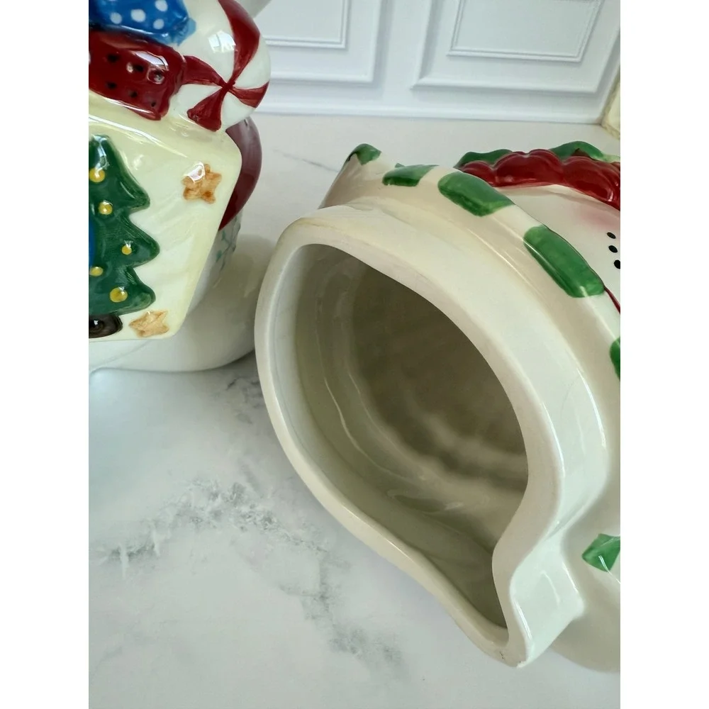 VTG Studio Nova Festive Frosty Snow Girl Ceramic Cookie Jar with Box!